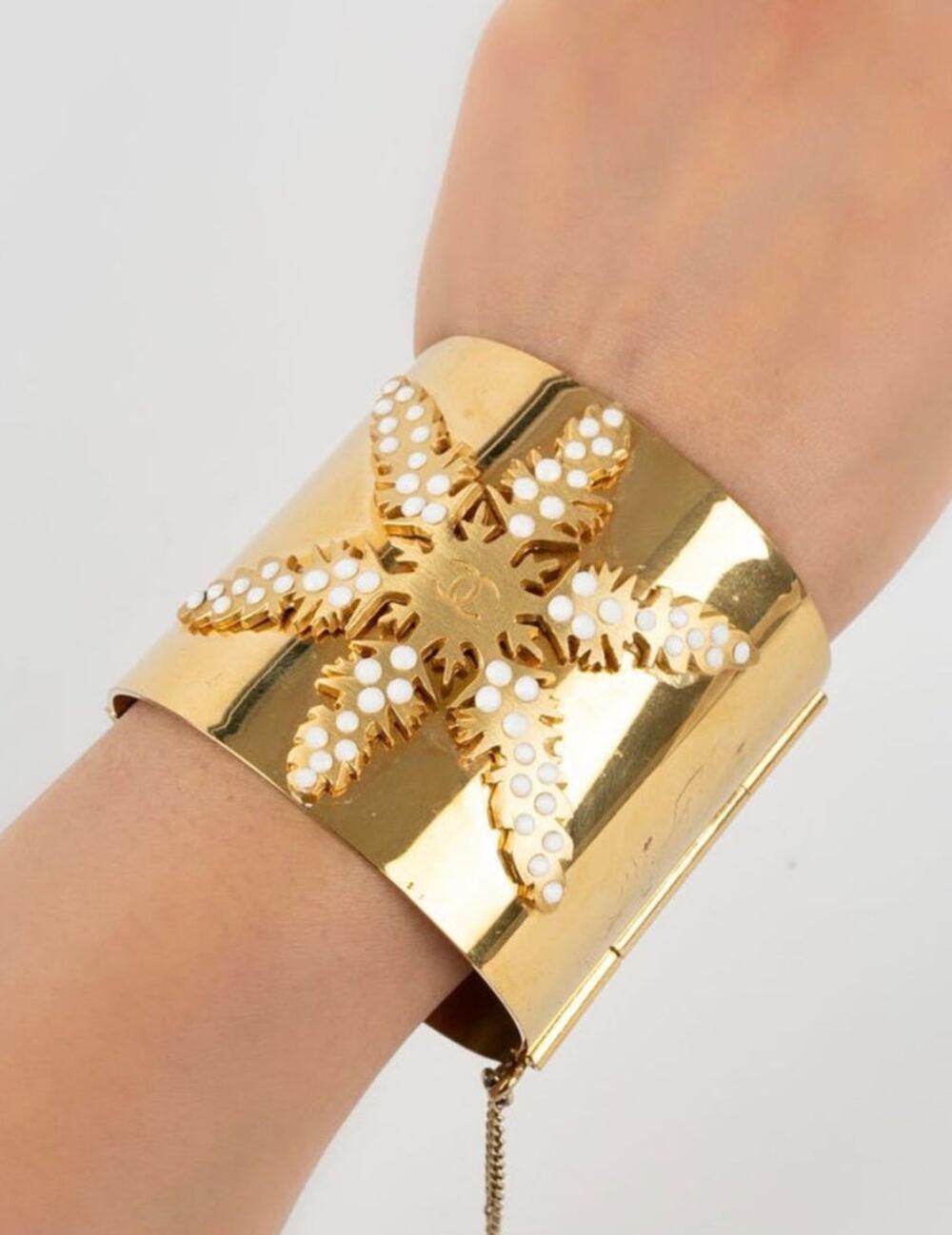 Chanel Snowflake Autumn 2001 Cuff Bangle Bracelet #1